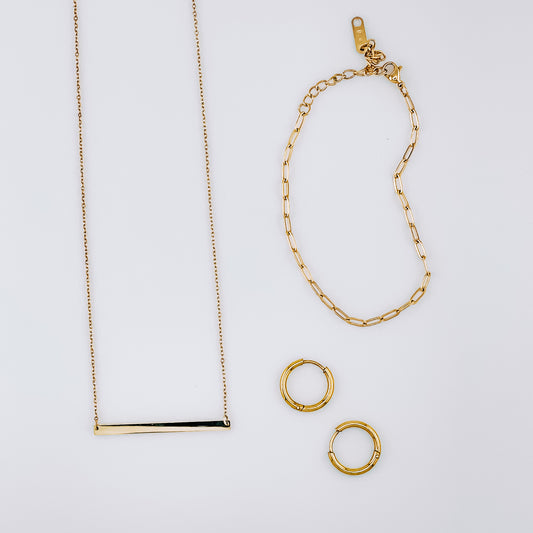 The Luxe Stack — Necklace, Bracelet & Earrings Set