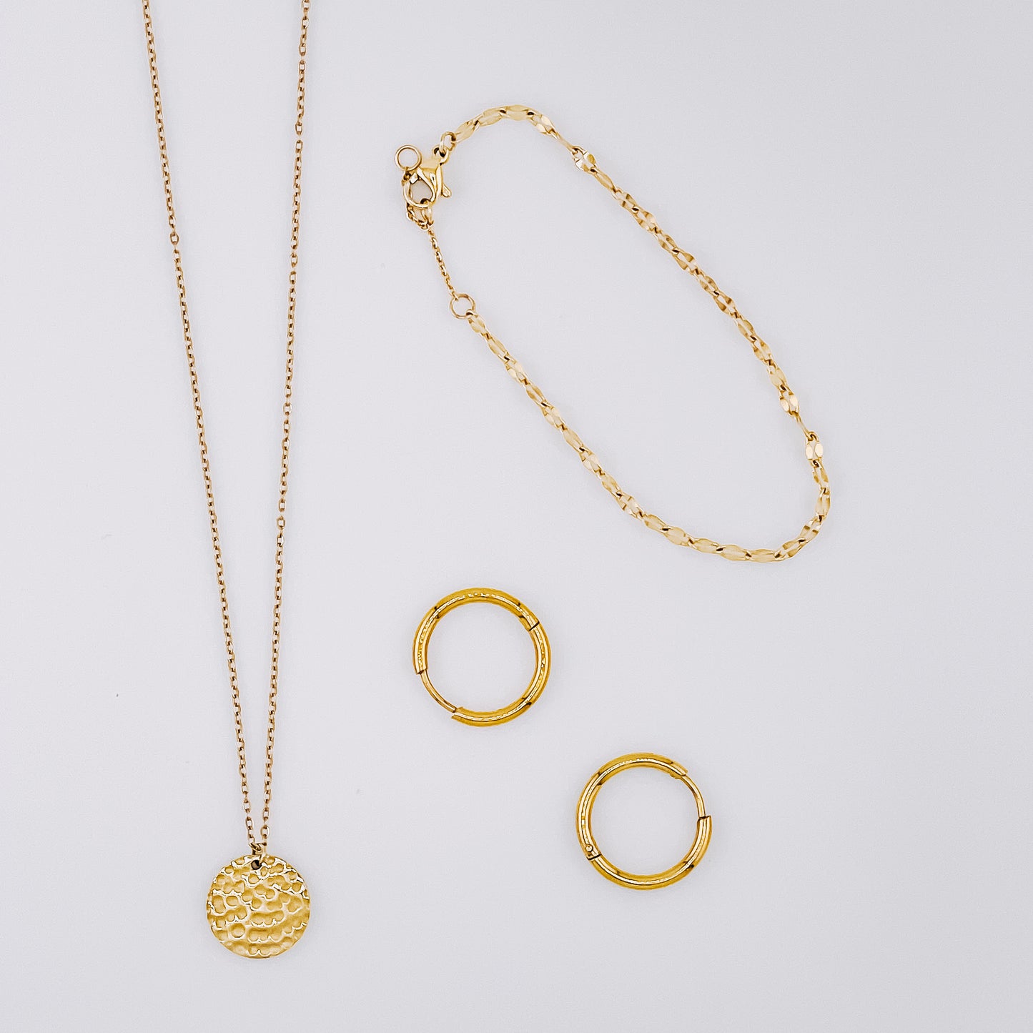 The Everyday Stack — Necklace, Bracelet & Earrings Set