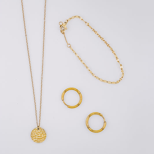 The Everyday Stack — Necklace, Bracelet & Earrings Set